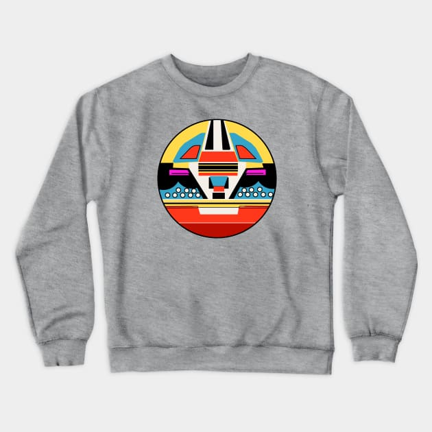 Mego Twiki Dr. Theopolis Sticker Crewneck Sweatshirt by Hologram Teez